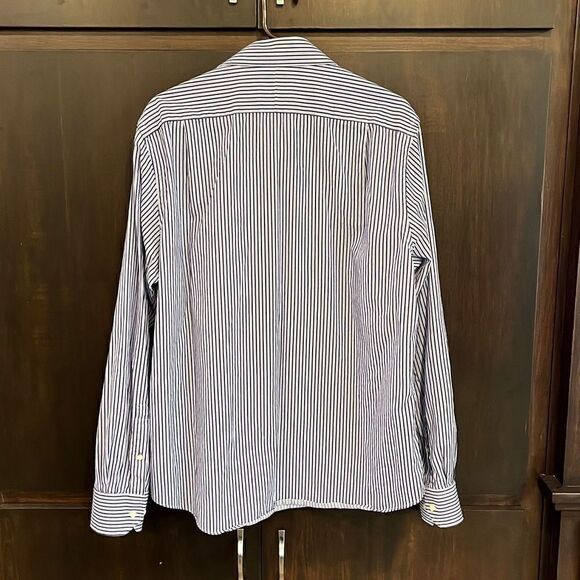 Tommy Bahama Blue Striped Button Down 16.5 36-37 - Picture 2 of 5